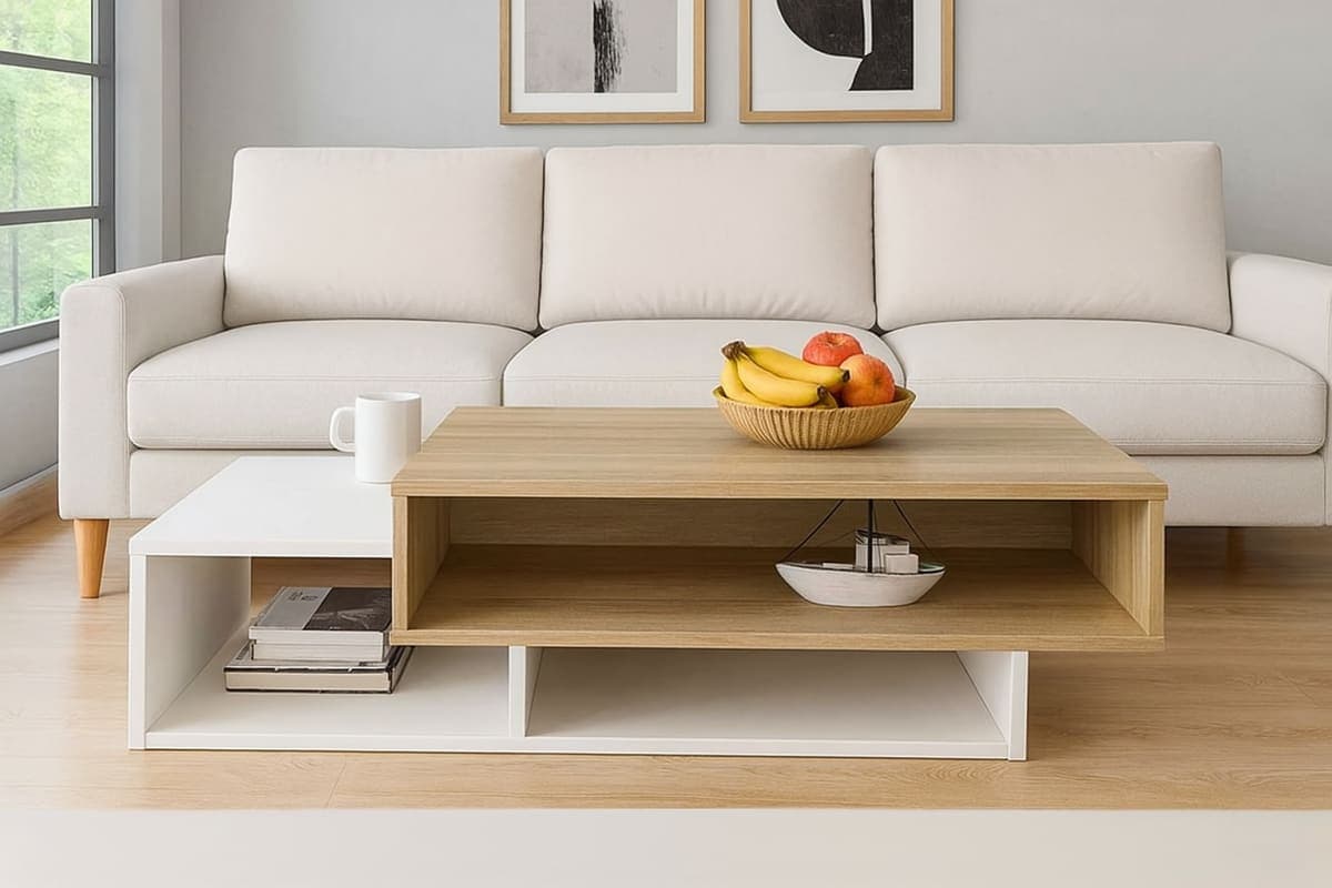 Table Basse Modulaire - Bicolore - Mobilier artisanal Ebène Madagascar