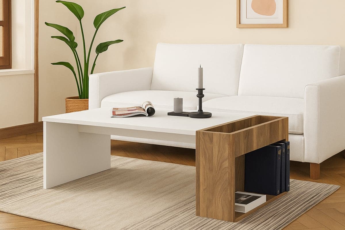 Table Basse bicolore - Mobilier artisanal Ebène Madagascar