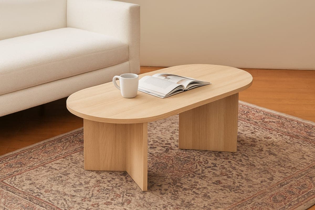 Table Basse Ovale - Mobilier artisanal Ebène Madagascar