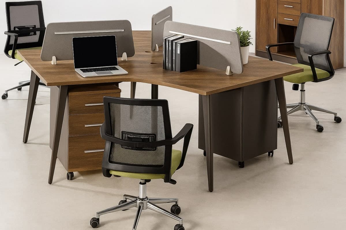 Workstation Collaborative Modulaire - Mobilier artisanal Ebène Madagascar